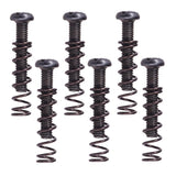 Max 6 Pieces Electric Guitar Bass Bridge Tailpiece Screws+Springs Set Black