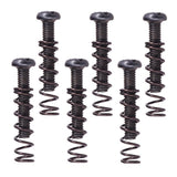 Max 6 Pieces Electric Guitar Bass Bridge Tailpiece Screws+Springs Set Black