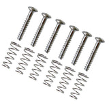 Max 6 Pieces Electric Guitar Single Coil Pickup Screws+Springs Set Silver