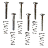 Max 6 Pieces Electric Guitar Single Coil Pickup Screws+Springs Set Silver