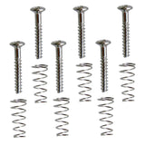 Max 6 Pieces Electric Guitar Single Coil Pickup Screws+Springs Set Silver