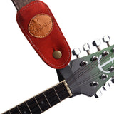 Maxbell 2 Pieces PU Leather Strap Hook Button for Acoustic Folk Classical Guitar