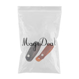Maxbell 2 Pieces PU Leather Strap Hook Button for Acoustic Folk Classical Guitar