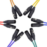 Max 6 Pieces 2m XLR Male to Female Microphone Cable DMX512 Mic Audio Cord