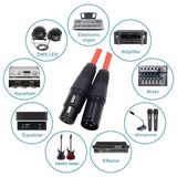 Max 6 Pieces 2m XLR Male to Female Microphone Cable DMX512 Mic Audio Cord