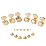 Max 6 Pieces Semiclosed Tuning Pegs for Acoustic Guitar 3L 3R Gold
