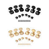 Max 6 Pieces Semiclosed Tuning Pegs for Acoustic Guitar 3L 3R Gold