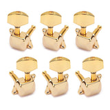 Max 6 Pieces Semiclosed Tuning Pegs for Acoustic Guitar 3L 3R Gold