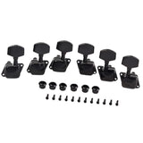 Max 6 Pieces Semiclosed Tuning Pegs for Acoustic Guitar 3L 3R Black