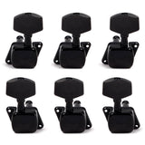 Max 6 Pieces Semiclosed Tuning Pegs for Acoustic Guitar 3L 3R Black