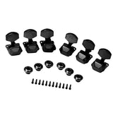 Max 6 Pieces Semiclosed Tuning Pegs for Acoustic Guitar 3L 3R Black
