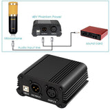 Maxbell 48V Phantom Power Supply Kit for Condenser Microphone Recording Equipment
