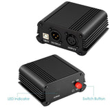 Maxbell 48V Phantom Power Supply Kit for Condenser Microphone Recording Equipment