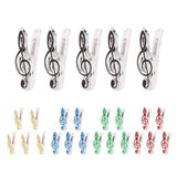 Max 5 Pieces Music Note Clip Music Book Page Plastic Music Stataionary Black