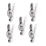 Max 5 Pieces Music Note Clip Music Book Page Plastic Music Stataionary Black