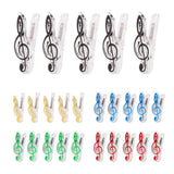 Max 5 Pieces Music Note Clip Music Book Page Plastic Music Stataionary Black