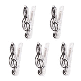 Max 5 Pieces Music Note Clip Music Book Page Plastic Music Stataionary Black