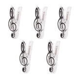 Max 5 Pieces Music Note Clip Music Book Page Plastic Music Stataionary Black