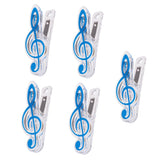 Maxbell 5 Pieces Music Note Clip Music Book Page Plastic Music Stataionary Blue