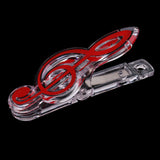 Maxbell 5 Pieces Music Note Clip Music Book Page Plastic Music Stataionary Red