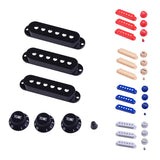 Maxbell Single Coil Pickup Cover Crontrol Knob Tip for Electric Guitar  Black