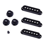 Maxbell Single Coil Pickup Cover Crontrol Knob Tip for Electric Guitar  Black