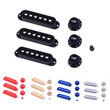 Maxbell Single Coil Pickup Cover Crontrol Knob Tip for Electric Guitar  Black