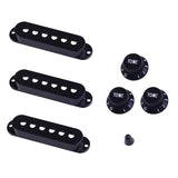 Maxbell Single Coil Pickup Cover Crontrol Knob Tip for Electric Guitar  Black