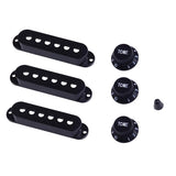 Maxbell Single Coil Pickup Cover Crontrol Knob Tip for Electric Guitar  Black