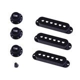 Maxbell Single Coil Pickup Cover Crontrol Knob Tip for Electric Guitar  Black