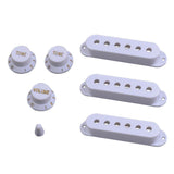 Maxbell Single Coil Pickup Cover Crontrol Knob Tip for Electric Guitar  White