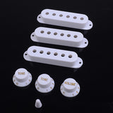 Maxbell Single Coil Pickup Cover Crontrol Knob Tip for Electric Guitar  White