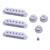 Maxbell Single Coil Pickup Cover Crontrol Knob Tip for Electric Guitar  White