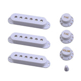 Maxbell Single Coil Pickup Cover Crontrol Knob Tip for Electric Guitar  White