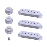 Maxbell Single Coil Pickup Cover Crontrol Knob Tip for Electric Guitar  White