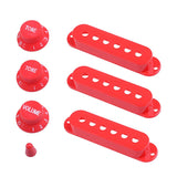 Maxbell Single Coil Pickup Cover Crontrol Knob Tip for Electric Guitar  Red