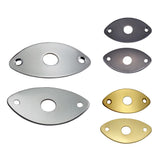 Maxbell 2 Pieces Metal Oval Curved Jack Plate for Electric Guitar Bass Parts Silver