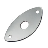 Maxbell 2 Pieces Metal Oval Curved Jack Plate for Electric Guitar Bass Parts Silver