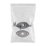 Maxbell 2 Pieces Metal Oval Curved Jack Plate for Electric Guitar Bass Parts Black