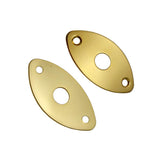 Maxbell 2 Pieces Metal Oval Curved Jack Plate for Electric Guitar Bass Parts Golden