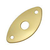 Maxbell 2 Pieces Metal Oval Curved Jack Plate for Electric Guitar Bass Parts Golden