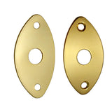 Maxbell 2 Pieces Metal Oval Curved Jack Plate for Electric Guitar Bass Parts Golden