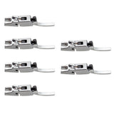 Maxbell 6 Pcs Tremolo Bridge Locked String Saddle for Electric Guitar Parts Silver