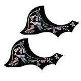 Max Maxb 2 Pieces Guitar Pickguard Scratch Plate for Acoustic Guitar Silver Flower