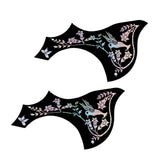 Max Maxb 2 Pieces Guitar Pickguard Scratch Plate for Acoustic Guitar Silver Flower