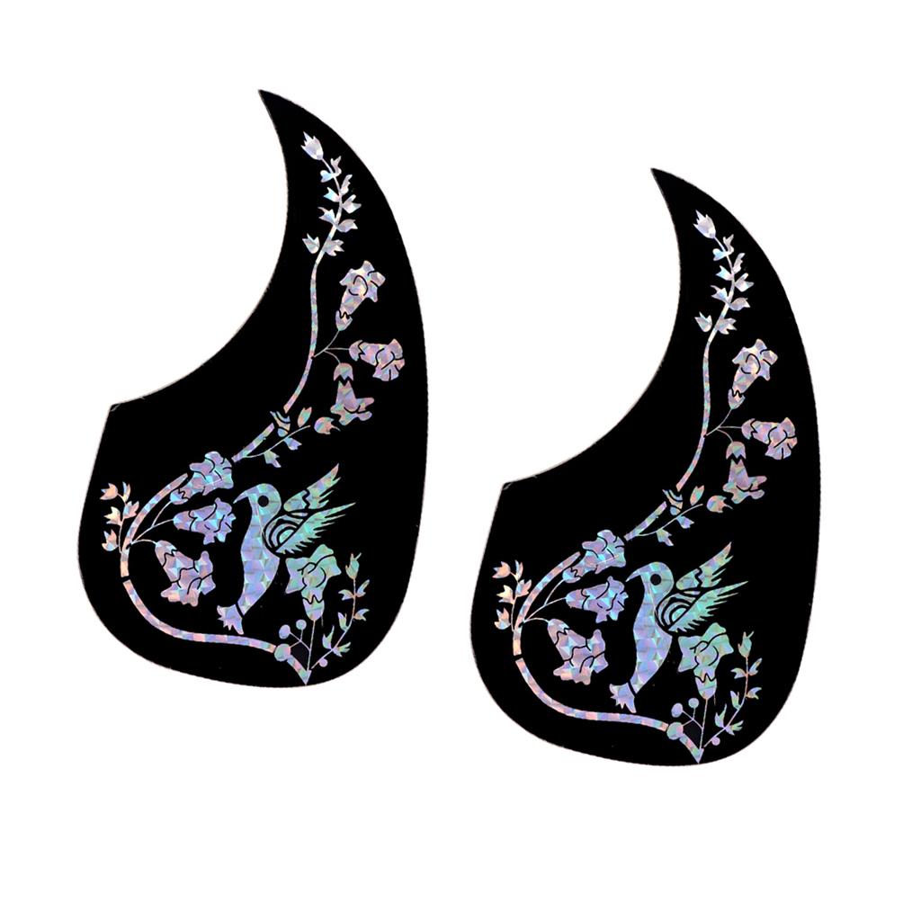 Max Maxb 2 Pieces Guitar Printing Pickguard for Acoustic Guitar  Silver Flower