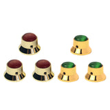 Maxbell 3 Pieces Metal Guitar Knobs for Electric Guitar Bass Control Knob Gold&Green