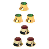 Maxbell 3 Pieces Metal Guitar Knobs for Electric Guitar Bass Control Knob Gold&Green