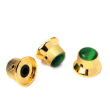 Maxbell 3 Pieces Metal Guitar Knobs for Electric Guitar Bass Control Knob Gold&Green