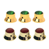 Maxbell 3 Pieces Metal Guitar Knobs for Electric Guitar Bass Control Knob Gold&Green